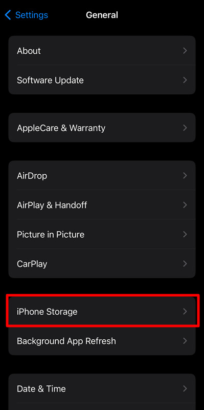 access iphone storage