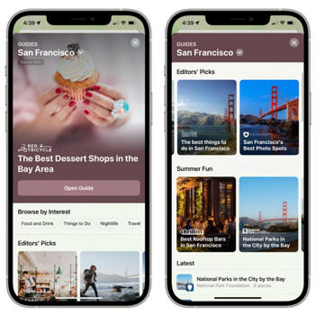 iOS 15 Apple Maps curated guides