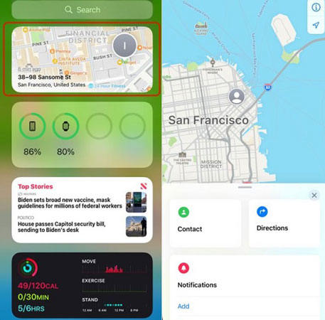 iOS 15 live location sharing find my widget