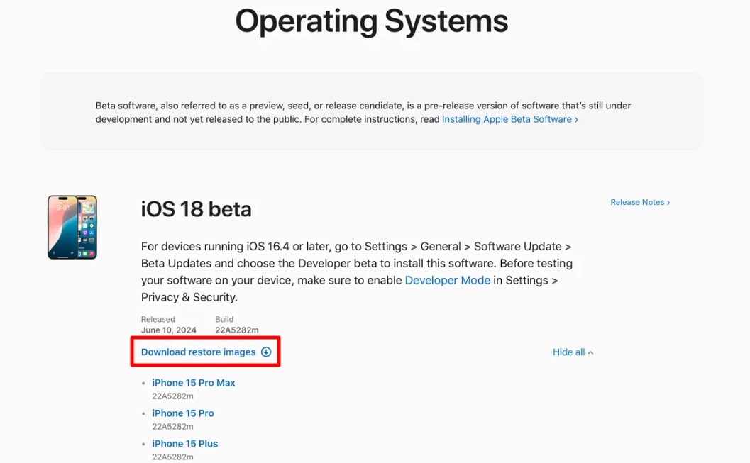 proceed with download restore images