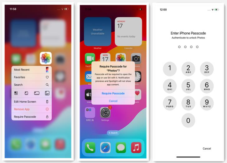 lock photos app with passcode