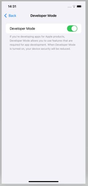 ios developer mode