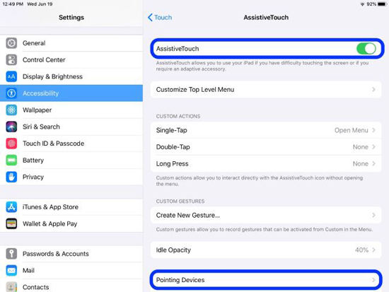 Use AssistiveTouch to fix iPad volume button stuck