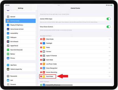 Disable Quick Note on iPad