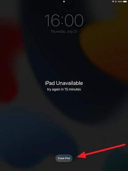 ipad unavailable erase ipad