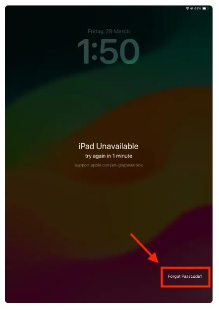 forgot passcode on ipad