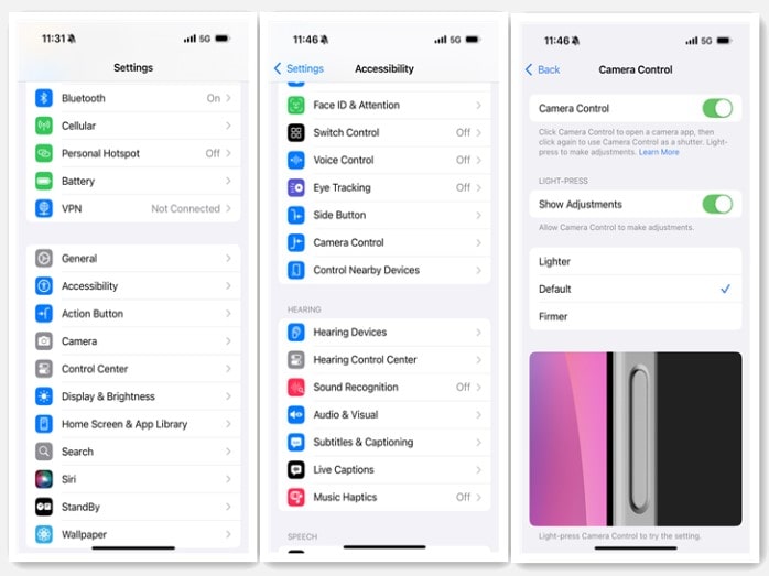 iphone 16 camera control accessibility