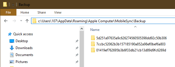 iphone backup in itunes windows