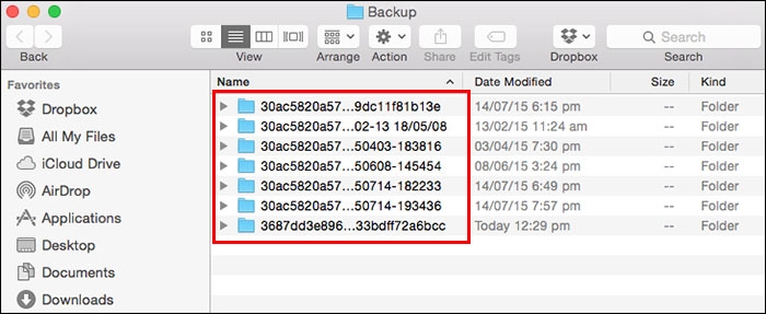 iTunes backups on your Mac