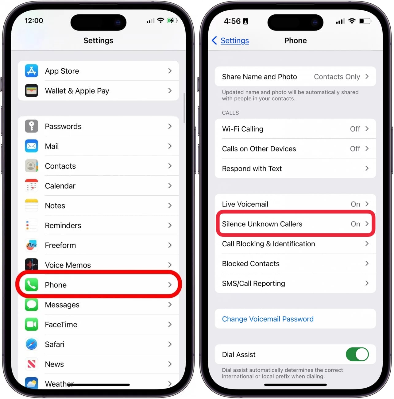 disable silence callers option