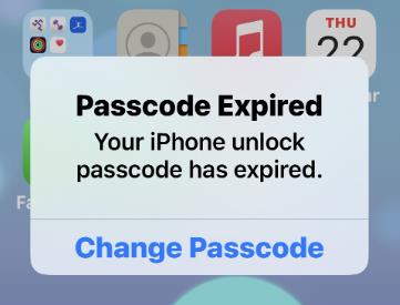 iphone passcode expired