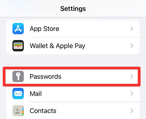 iphone settings password