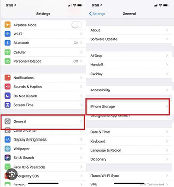clear iphone storage