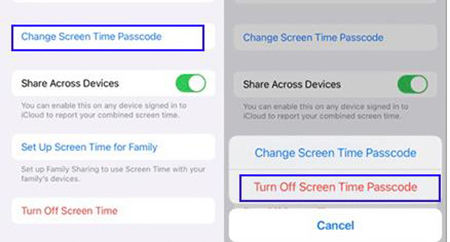 iphone turn off screen time passcode