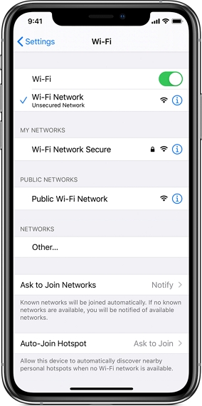 Toggle Wi-Fi Off and On