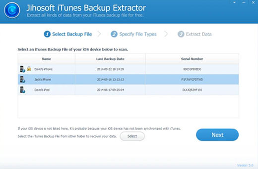 jihosoft free itunes backup extractor