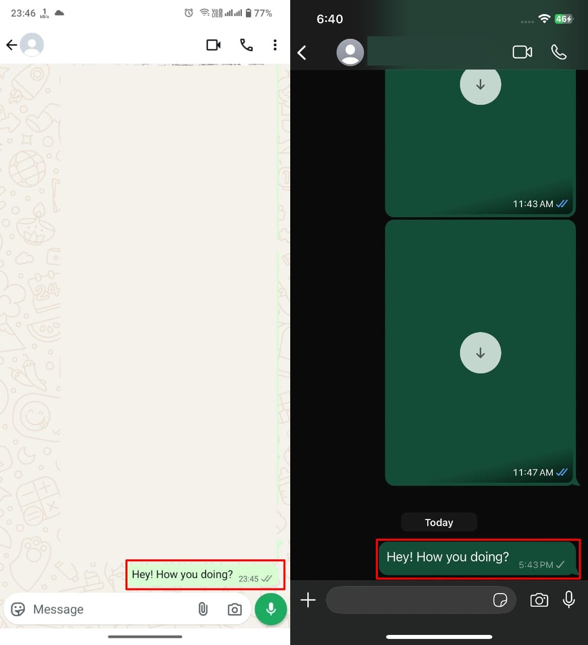 watch single and double tick behavior 