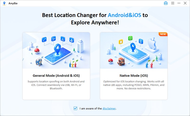 launch and select native mode anygo win