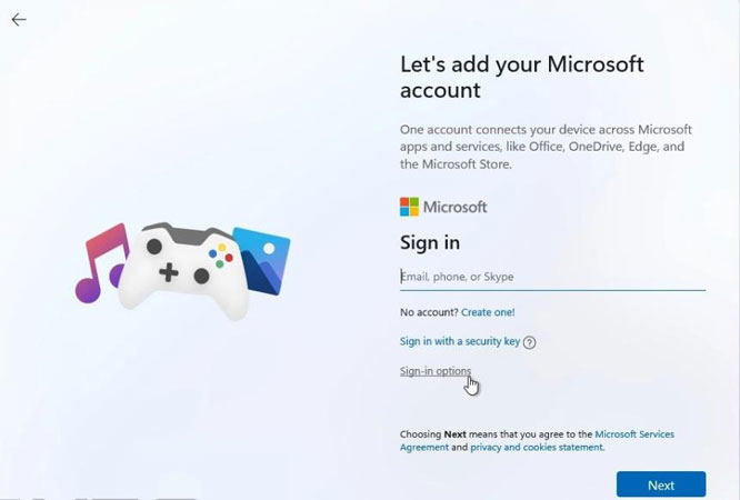 how to set up microsoft account on new laptop windows 11