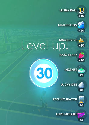 Pokemon Go evel 30 Rewards