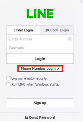 create line account with phone number