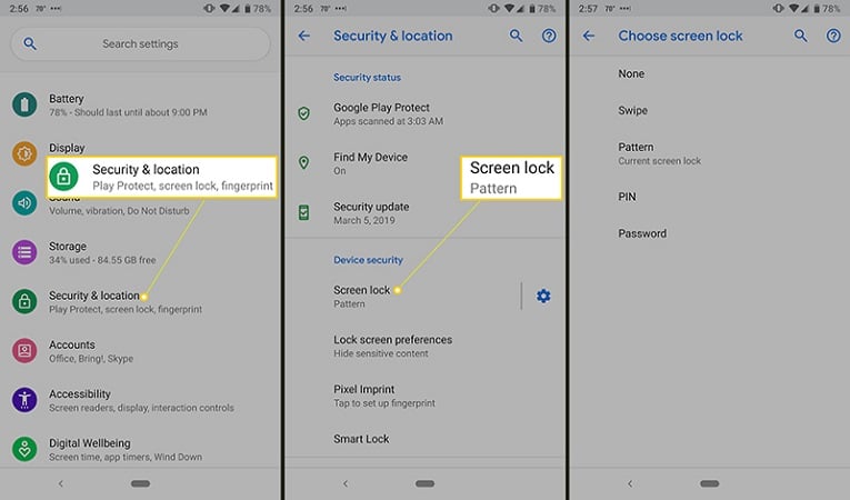 how to unlock find my device android