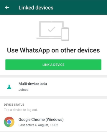 log out of linked device whatsapp