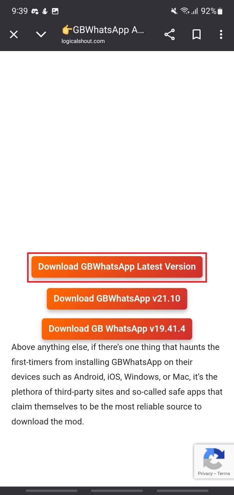 access download gbwhatsapp latest version