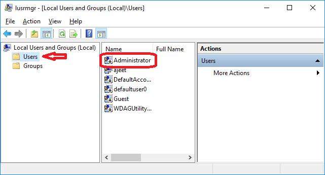 local user and group