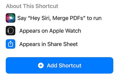 how to combine pdf files on iphone via shortcut