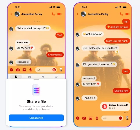 messenger media format support