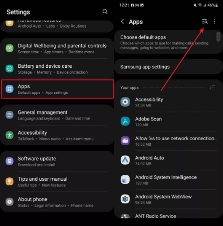 search for the whatsapp app