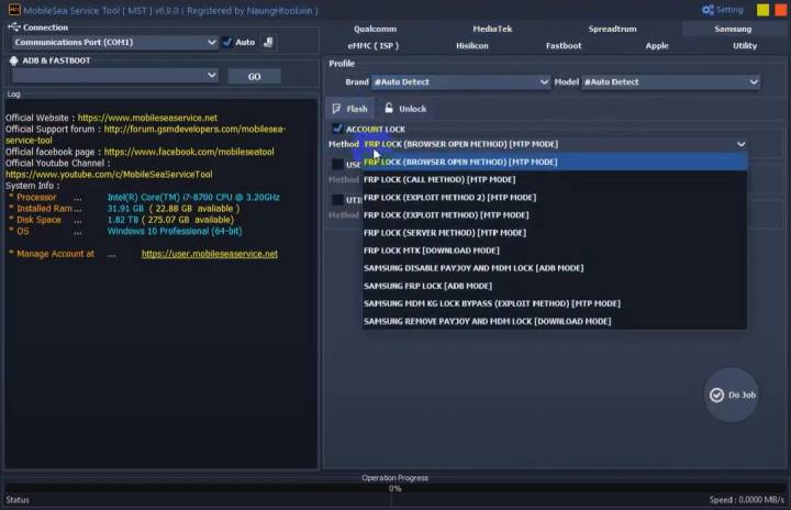 mobilesea service tool