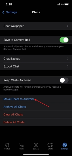 move chats from iphone to android