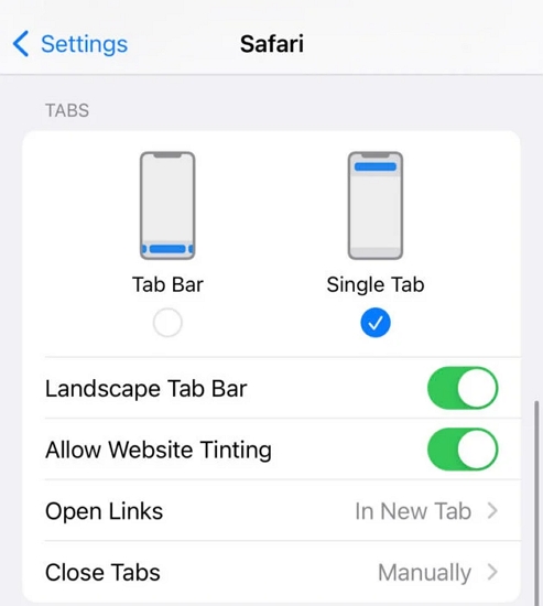 safari search bar move to top