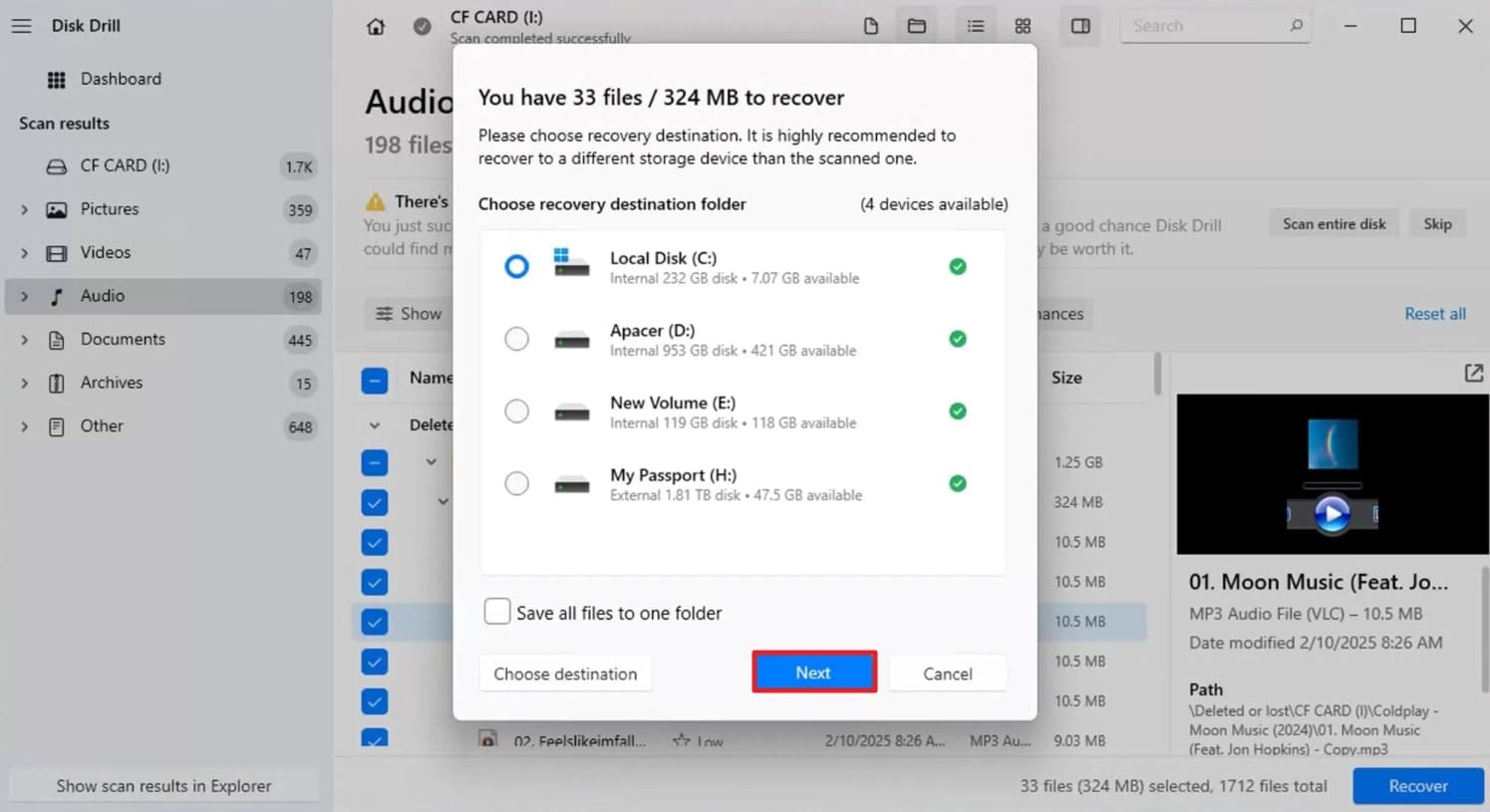 click next and save file