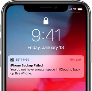 iCloud Says Not Enough Storage 