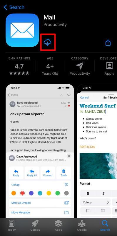 install the mail app