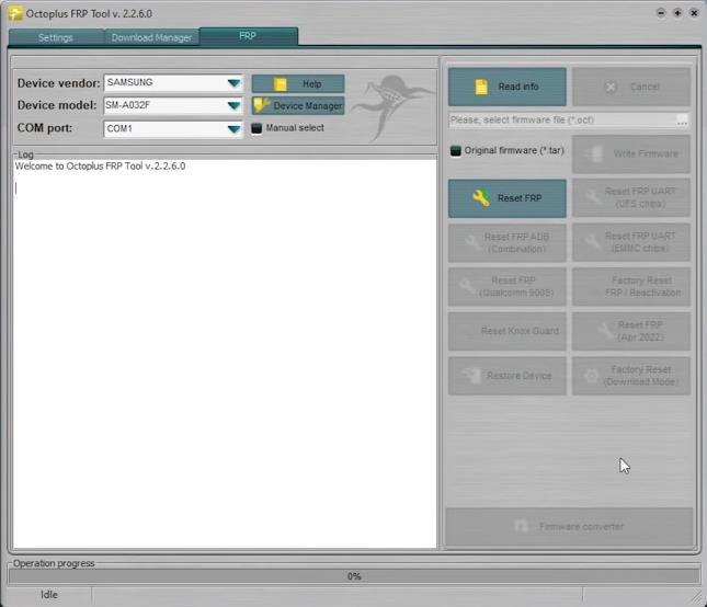 octoplus frp tool interface