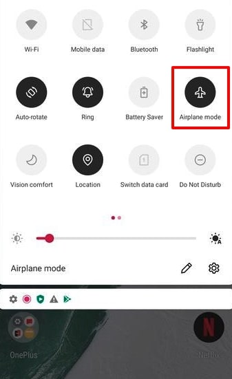 enable the airplane mode