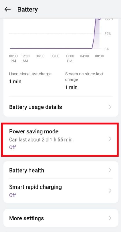 adjust power saving mode