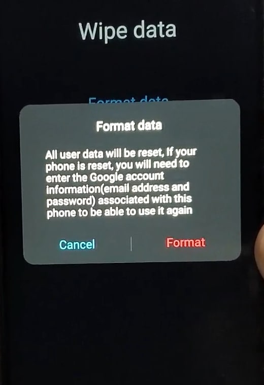 press the format option