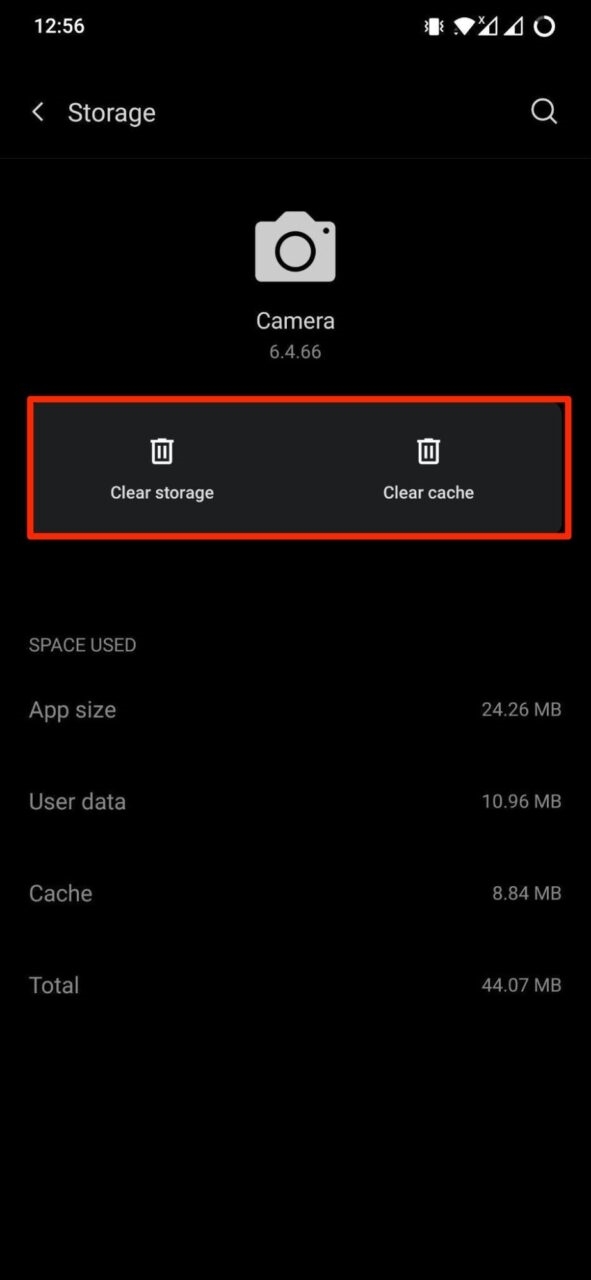 clean camera app cache