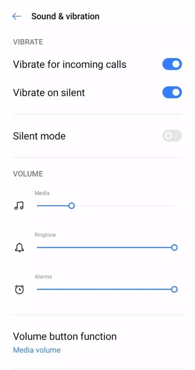 check volume settings