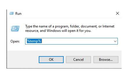 Open Temp folder from Run command