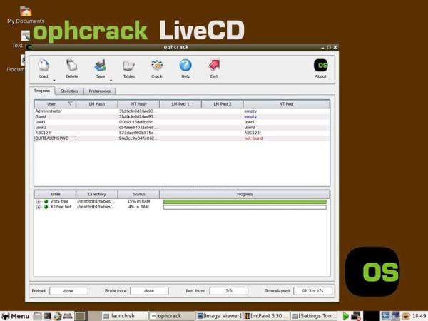 ophcrack Live CD 2