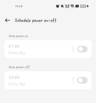 oppo schedule power on and off