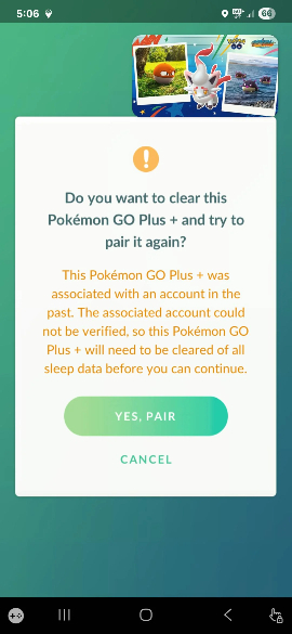pair again pokemon go plus