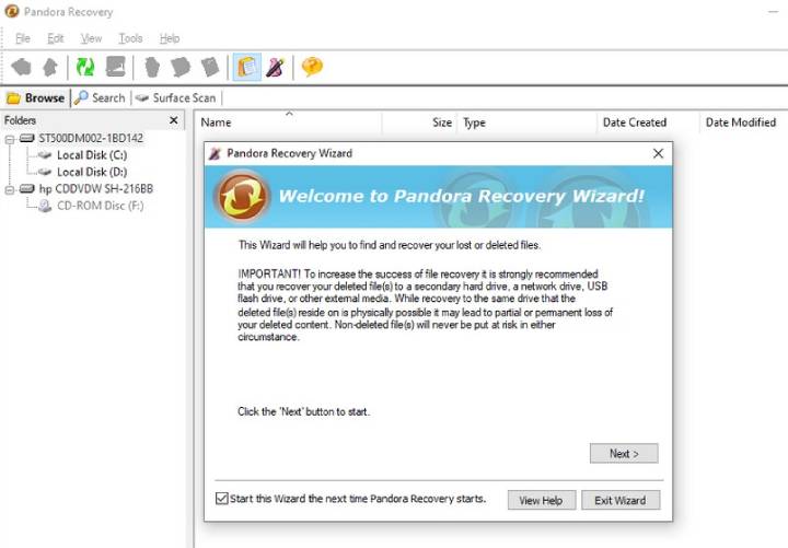 pandora data recovery main