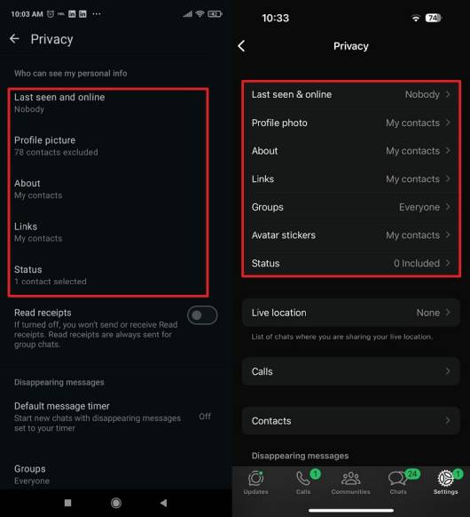 control profile visibility